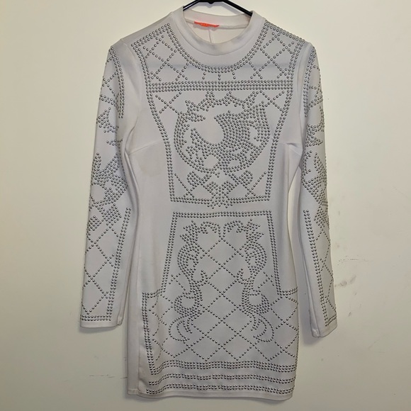 White Embellished Party Dress - Picture 1 of 3